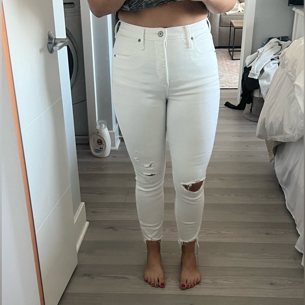 Abercrombie super skinny ankle high rise jeans 28/6 short